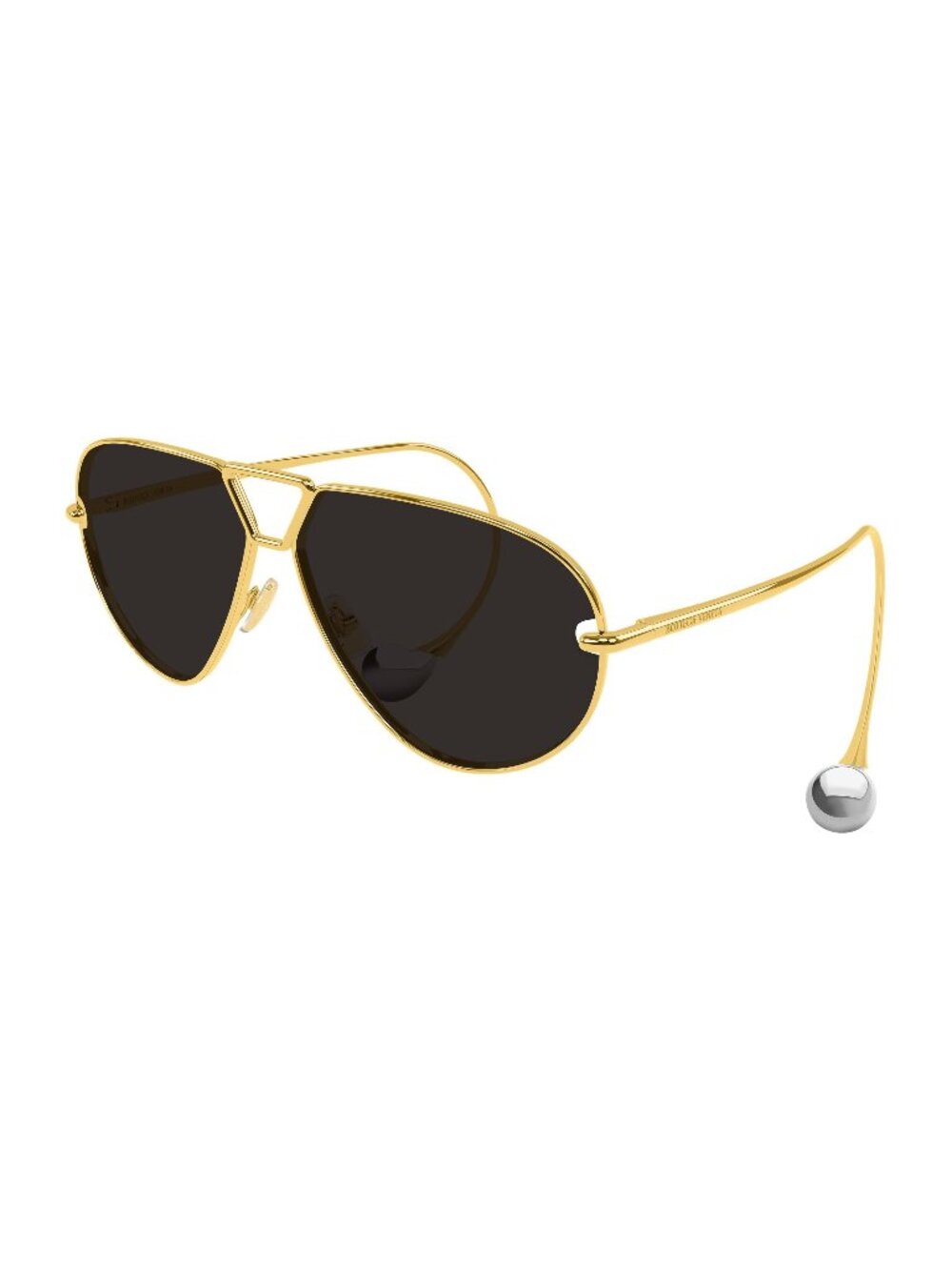 New Bottega Veneta Women's Sunglasses Gold Grey Lens Metal Frame BV1437S 001 64